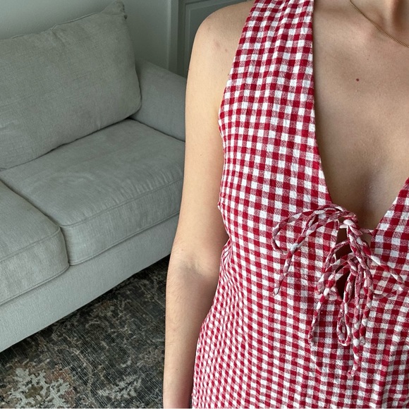 Abercrombie and fitch red gingham mini dress small - Picture 4 of 7